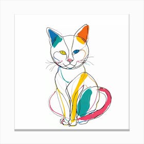 Whiskers of Wonder: The Colorful Calm of Cats Model I Canvas Print