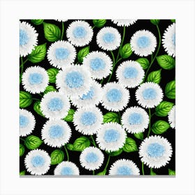 Blue Chrysanthemums 3 Canvas Print