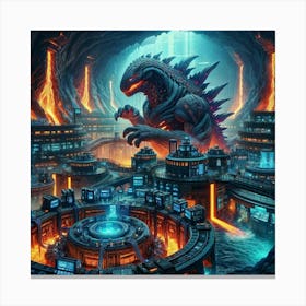 Advance Tech And Kaiju Creation Converted Canvas Print