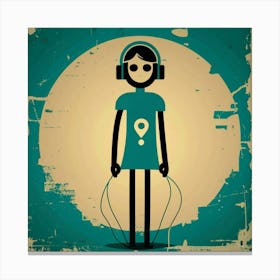 Girl With Headphones 6 Canvas Print