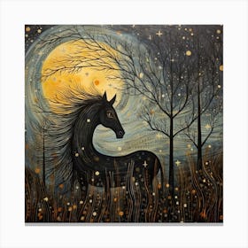 Horse In The Moonlight Canvas Print