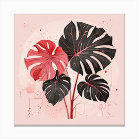 Pink And Red Plant Illustration Munster Thai Cons tell Canvas Print