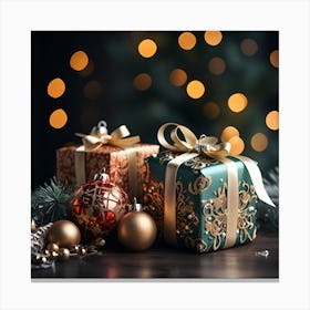 Elegant Christmas Gift Boxes Series017 Canvas Print