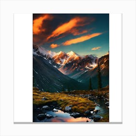 Sunset In The Mountains 16 Canvas Print