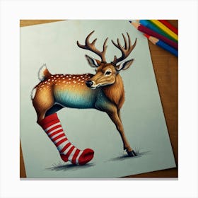 Christmas Deer 1 Canvas Print