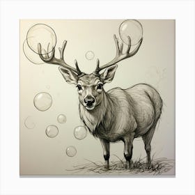 Stag With Bubbles Canvas Print