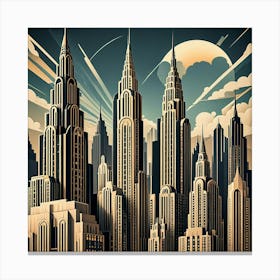 Batman City Skyline Canvas Print