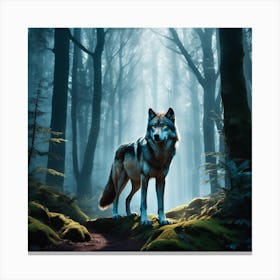 Wolf In The Forest 1 Canvas Print