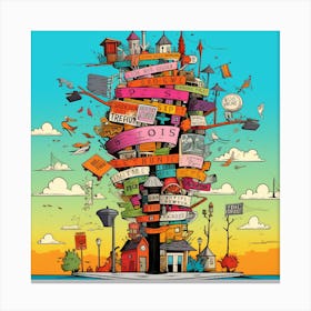 Tower Of Books Canvas Print
