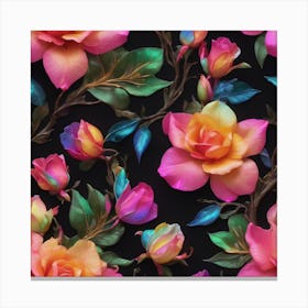 Wallpaper Roses Canvas Print