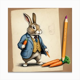 Rabbit In A Suit 45 Canvas Print