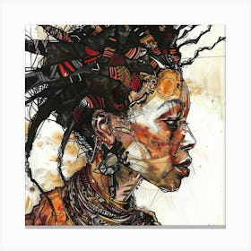 African Woman With Dreadlocks #05 Canvas Print