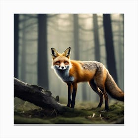 Red Fox In The Forest 32 Canvas Print