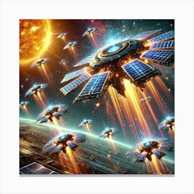 Solar Phoenix Swarm Self Repair Canvas Print