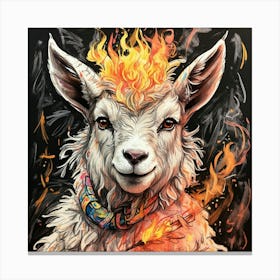 Goat On Fire 9 Canvas Print