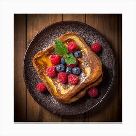 French Toast With Berries On A Plate Canvas Print