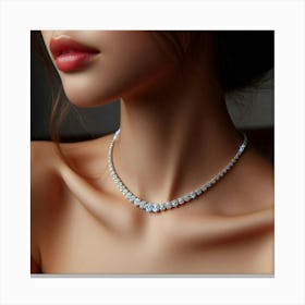Woman Wearing A Necklace 4 Canvas Print
