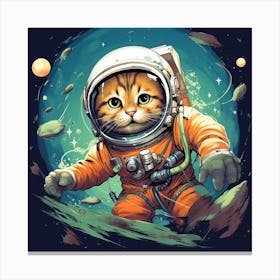 Astronaut Cat 3 Canvas Print