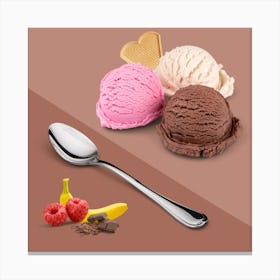 Ice Cream Gelato Dessert Vanilla Canvas Print