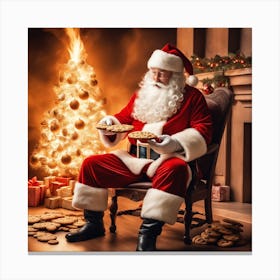 Santa Claus With Cookies 6 Canvas Print