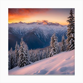 snowy cap moutian Canvas Print