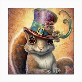 Squirrel In A Top Hat Stampe su tela