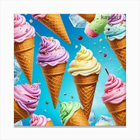 Ice Cream Cones Canvas Print