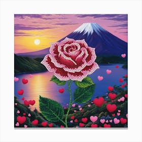 Roses And Hearts Canvas Print