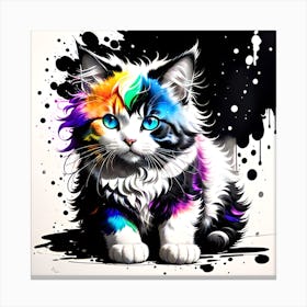 Rainbow Kitten 1 Canvas Print