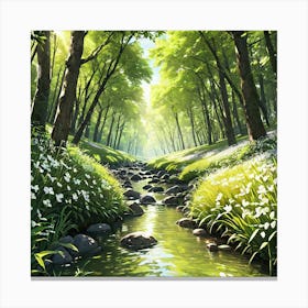 Stream In The Woods 4 Canvas Print