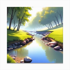 River In The Forest 26 Canvas Print