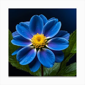 Blue Anemone Flower Canvas Print