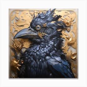 Crow Golden Canvas Print