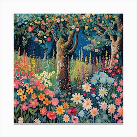 William Morris Bright Spring Flowers Garden Canvas Print