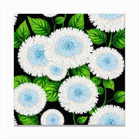 Blue Chrysanthemums 5 Canvas Print