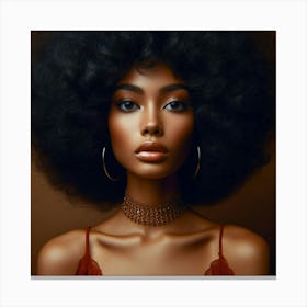 Portrait Of African American Woman Canvas Print