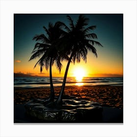 Sunset Palm Trees 1 Toile