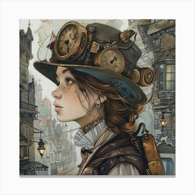 Steampunk Girl 1 Canvas Print