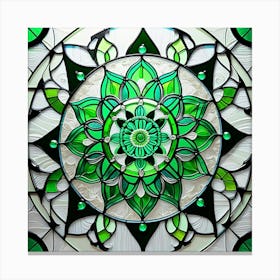 Stained Glass Flower Mandala Canvas Print