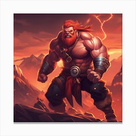 Warrior In A Mountain Canvas Print