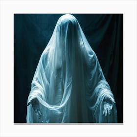 A Figure Shrouded In A Translucent Veil Embodying Both Spiritual Ethereal Energy And The Tangibilit (4) Canvas Print