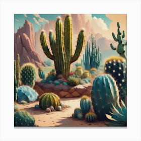Cactus Garden Delight Canvas Print