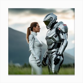 Space Couple Canvas Print