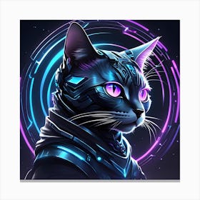 Cyber cat Canvas Print