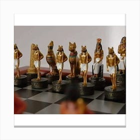 Egyptian Chess Set Canvas Print