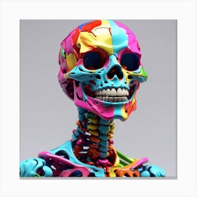 Colorful Skeleton Canvas Print