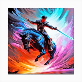 Knight On A Horse Canvas Print