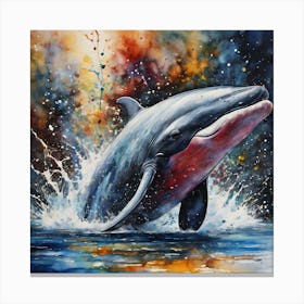 BB Borsa Dolphin Jumping Canvas Print