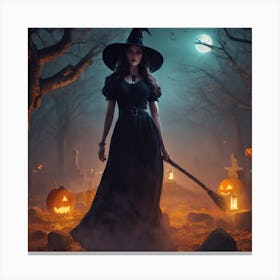 Halloween Witch Canvas Print