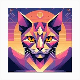 Jasper Low Poly Cat Canvas Print